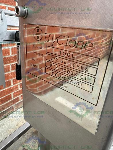 Used Thermo  Hyclone Stainless Steel Jacketed Single Use 100L Bioreactor