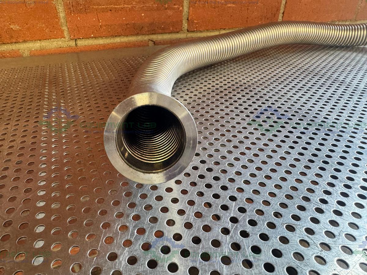 Used Stainless Steel Bellows Flexible Vacuum Hose 39" w/ KF 40 Fitting