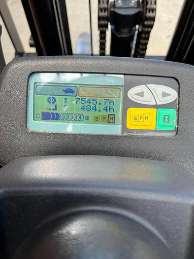 Used Toyota 7FBCU35 8000# Electric Forklift - Cushion Tires, 7700 Hours - 120" Mast