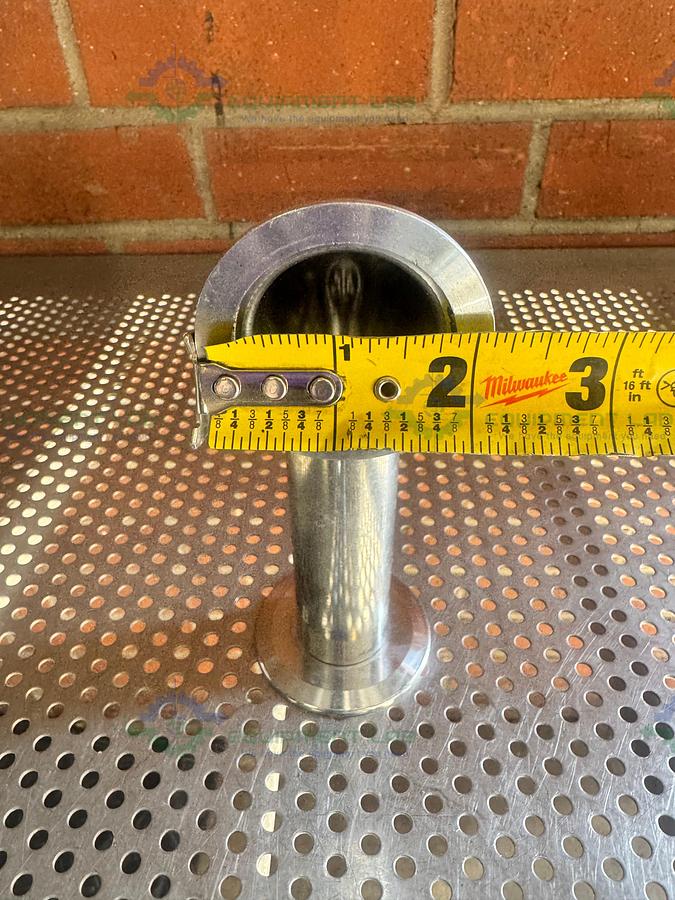 Used Stainless Steel 90 KF 50 to KF40 Elbow Nipple Vacuum Fitting