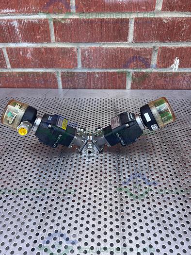 Used 2 ITT Advantage 3 Way Stainless Steel Diaphragm Valves w/ Valve Positioner