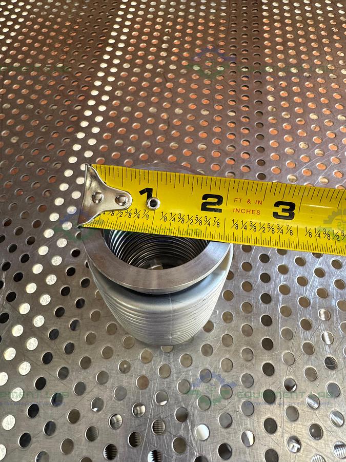 Used Stainless Steel Bellows Flexible Vacuum Hose 4" w/ KF 40 Fitting