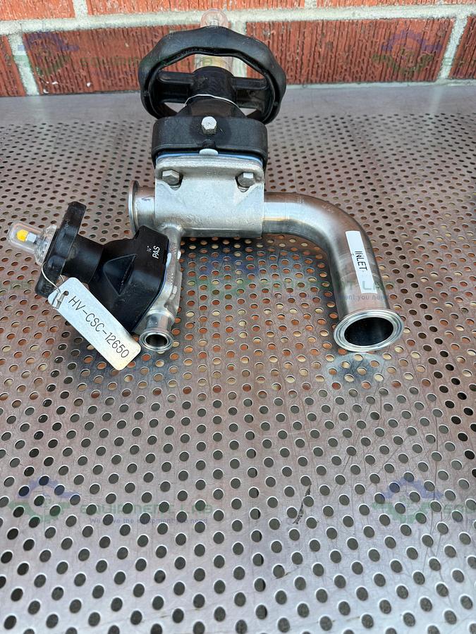 Used 2- ITT Pure Flo RA25MAX Diaphragm Valve w/ 1 1/2" to 3/4" Sanitary Fitting