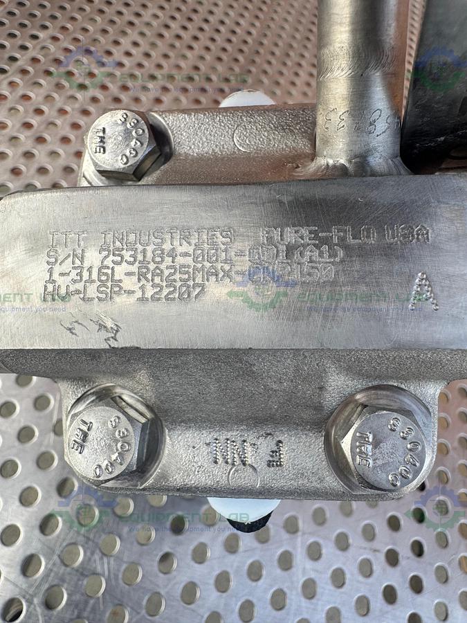 Used 2- ITT Pure Flo RA0.5MAX Diaphragm Valve w/ 1" to 1/2" Sanitary Fitting