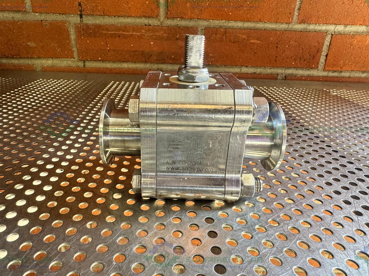 Used A&N Corporation Stainless Steel Ball Valve w/ KF40 Vacuum Fitting