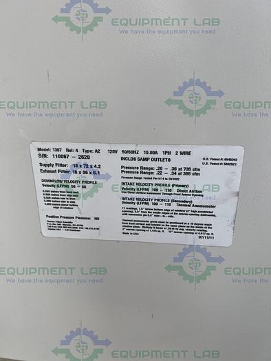 Used Thermo Scientific 1387 Series 1300 Class II Type A2 Biological Safety Cabinet 6'