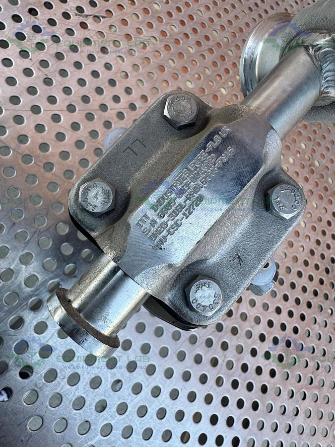 Used 2 ITT Pure Flo RA0.5MAX Diaphragm Valve w/ 1 1/2 and 1/2" Sanitary Fitting