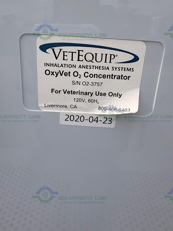 VetEquip OxyVet O2 Concentrator Inhalation Anesthesia System 120V