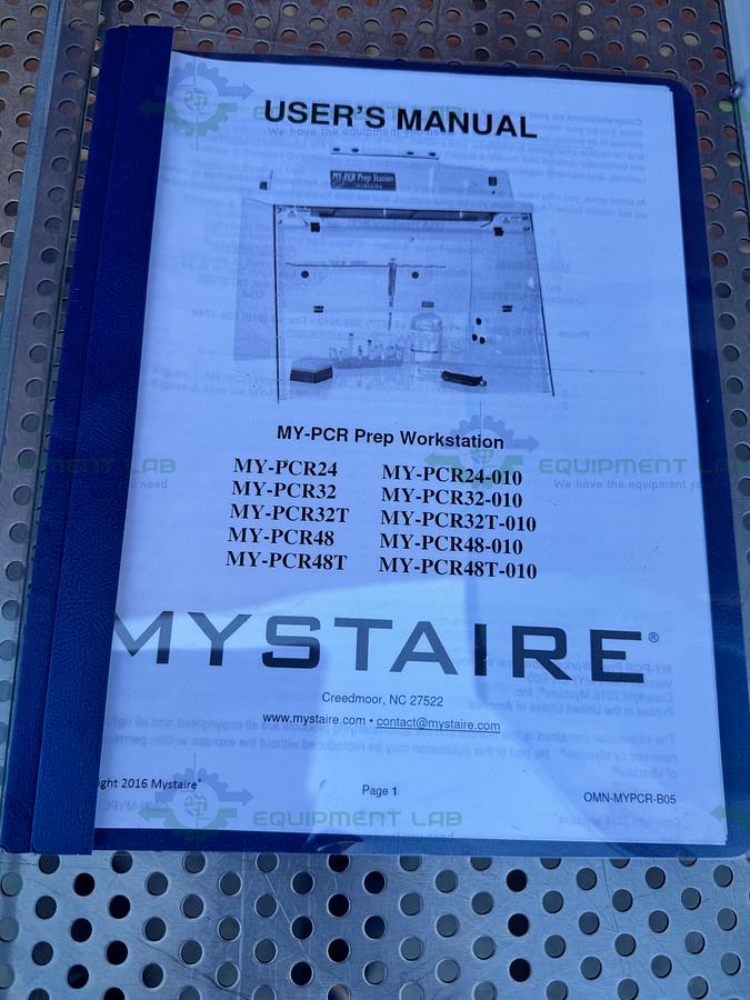Used Mystaire MY-PCR32 PCR Prep Lab Station Laminar Flow Hood 32" Clean Air