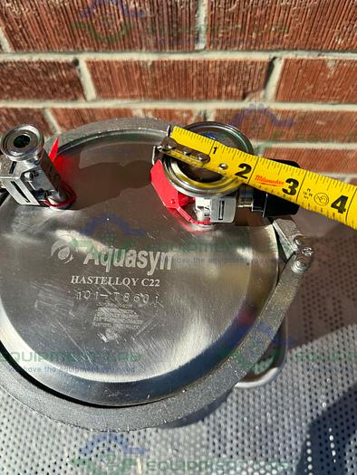Used Aquasyn  Hastelloy C 22 Single Wall  14 Liter Tank w/ Aquasyn Valve
