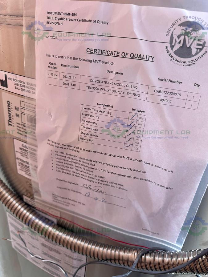 Used Thermo Scientific CE8140 Cryoextra 40 High-Efficiency Cryogenic Storage 797 L