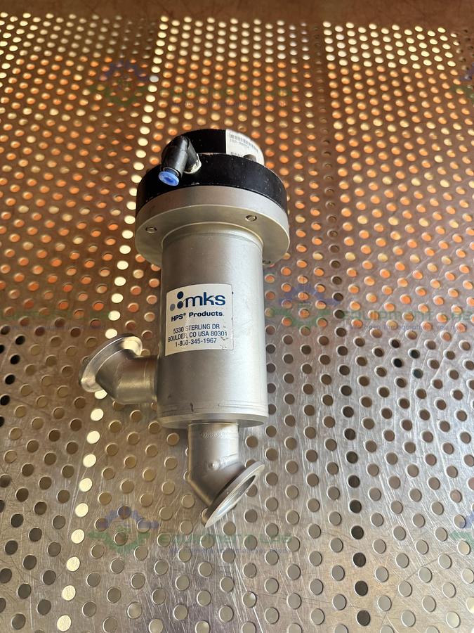 Used MKS 162-0025K Ultra-High Vacuum Angle Isolation Valve w/ KF25 Fitting