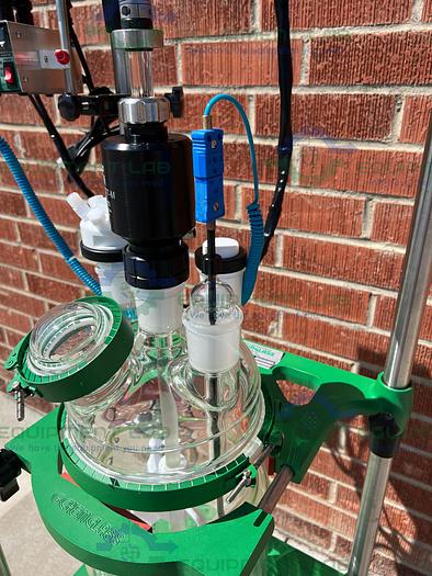 Used Chemglass  10 Liter Jacketed Glass Reactor w/ Chemglass Digital Overhead Stirrer