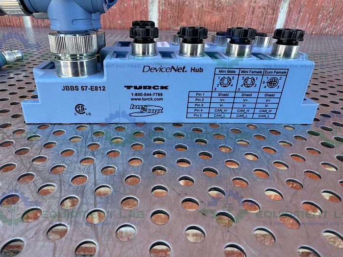 Used SMC EX250-SDN1 Input Output Si Unit w/ Turck JBBS 57-E812 DeviceNet Hub Junction