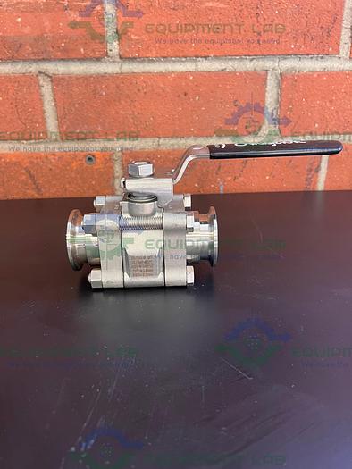 Used Swagelok   SS-65TSC16 Stainless Steel Ball Valve w/ 1" Sanitary Fitting