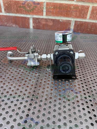 Used SMC AW40-N04-Z Filter Regulator 7 - 125 PSI w/ Flowserve Ball Valve