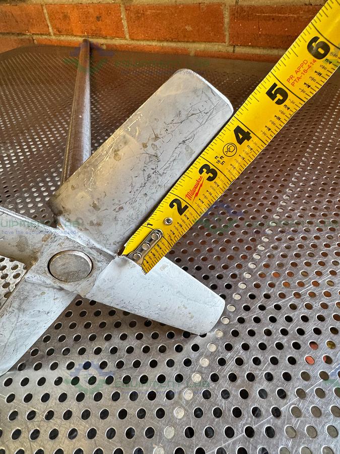 Used 39" Stainless Steel Mixing Shaft 1" Diameter w/ 8" Impeller