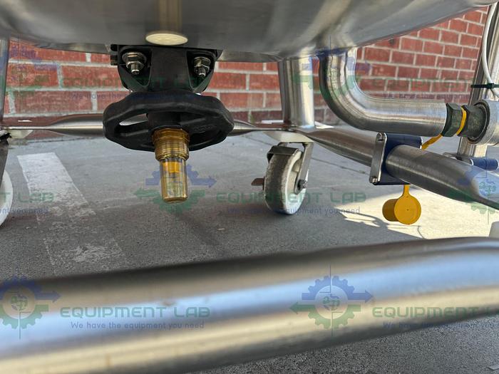 Used Precision 250 Liter Stainless Steel Jacketed Reactor 45 PSI w/ Lightnin Mixer.