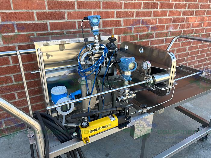 Used Millipore MPODPILOT CP2EA8875 Filter Press Skid w/ E & H Promass P Flowmeter