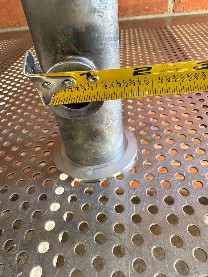 Used 3 Way Stainless Steel KF 50 to KF 16/10 Elbow Nipple Vacuum Fitting