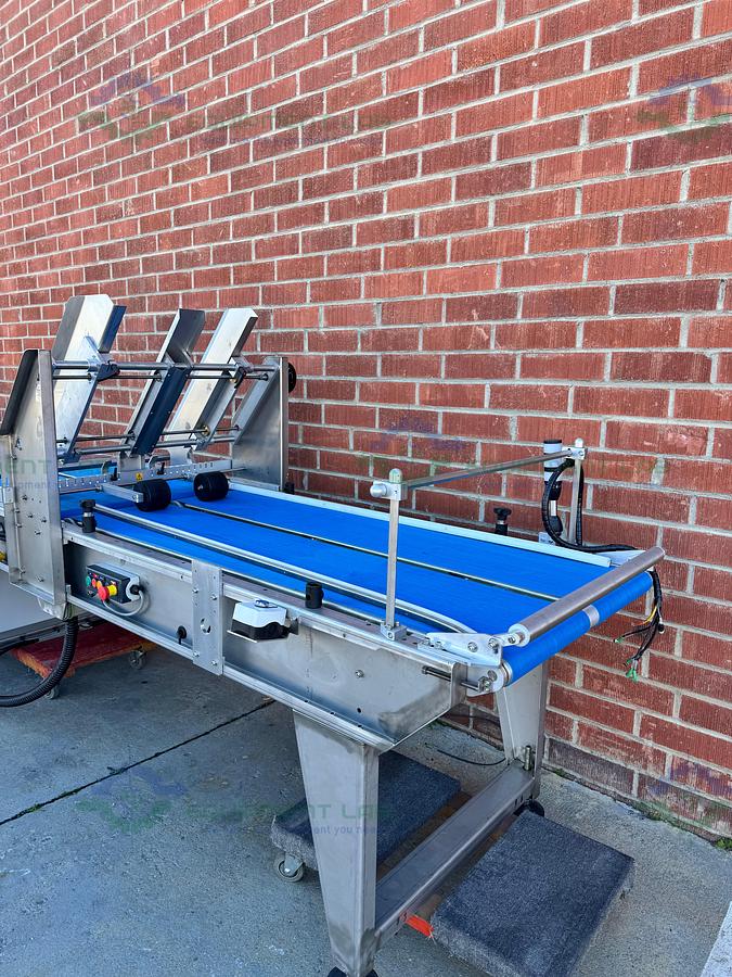 Used Redemac Stainless Steel Dual Conveyor Packaging Machine w/ Optel PharmaProof