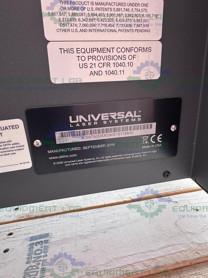 Used Universal Laser Systems ILS9.75 Laser System 36" x 24", 1190 m3/hr at 1.5 kPa