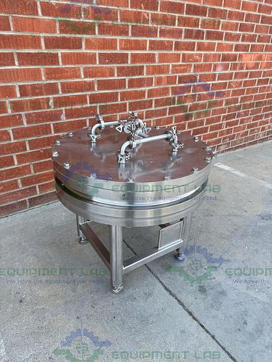 Used Mann Stainless Steel 800mm x 100mm Chromatography Column w/ Micron Filter Mesh