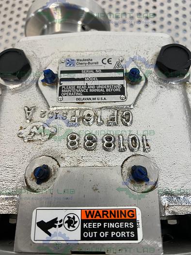 Used Waukesha Cherry Burrell  0187UL Rotary Lobe Pump w/ Stainless 1.5 HP Motor