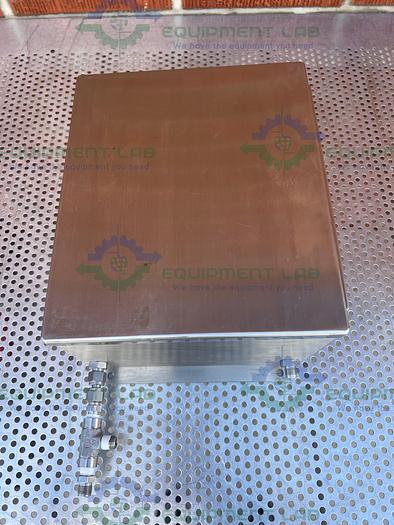 Used Hoffman 13" x 10" x 6" Enclosure w/ Malema Flow M-50-S23-10 Flow Switch, Gauge