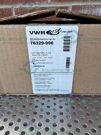 3 Boxes - VWR  76329-996 Deep Well Plate 2.2 mL Square Well, V-Bottom, Natural