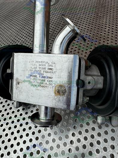Used 2 ITT Pure Flo Advantage 3 - Way Diaphragm Valve w/ 1" Sanitary Fitting
