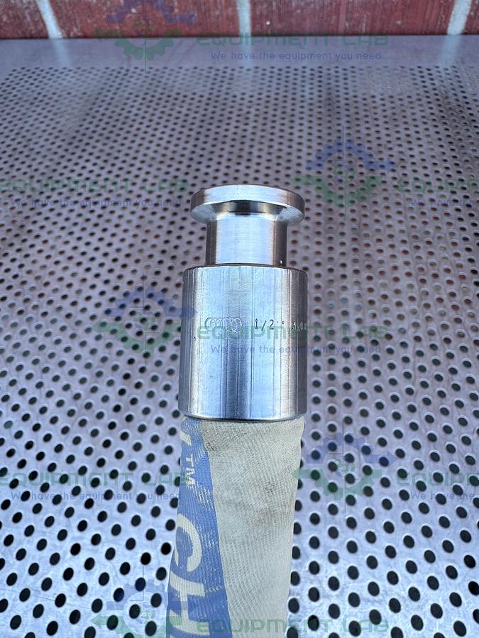 Used Sani-Tech 12" Chemflour Fluoropolymer Hose w/ 1/2" Sanitary Fitting