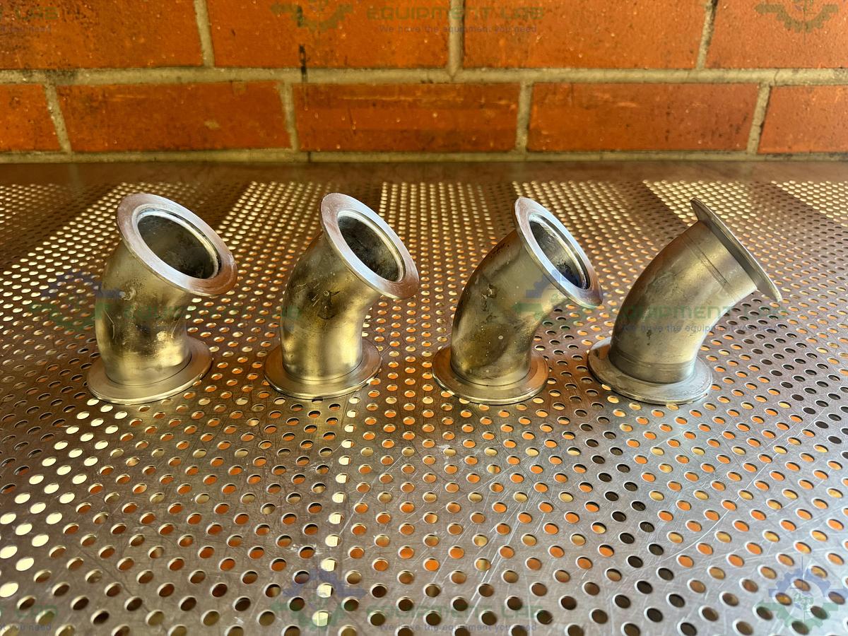 Used Stainless Steel 45 Degree KF 50 Elbow Nipple Vacuum Fitting