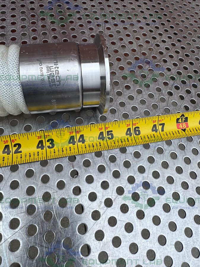 Used Sani Tech STHT-W-CO Flexible Silicone Hose 45" w/ 2" Sanitary Fitting