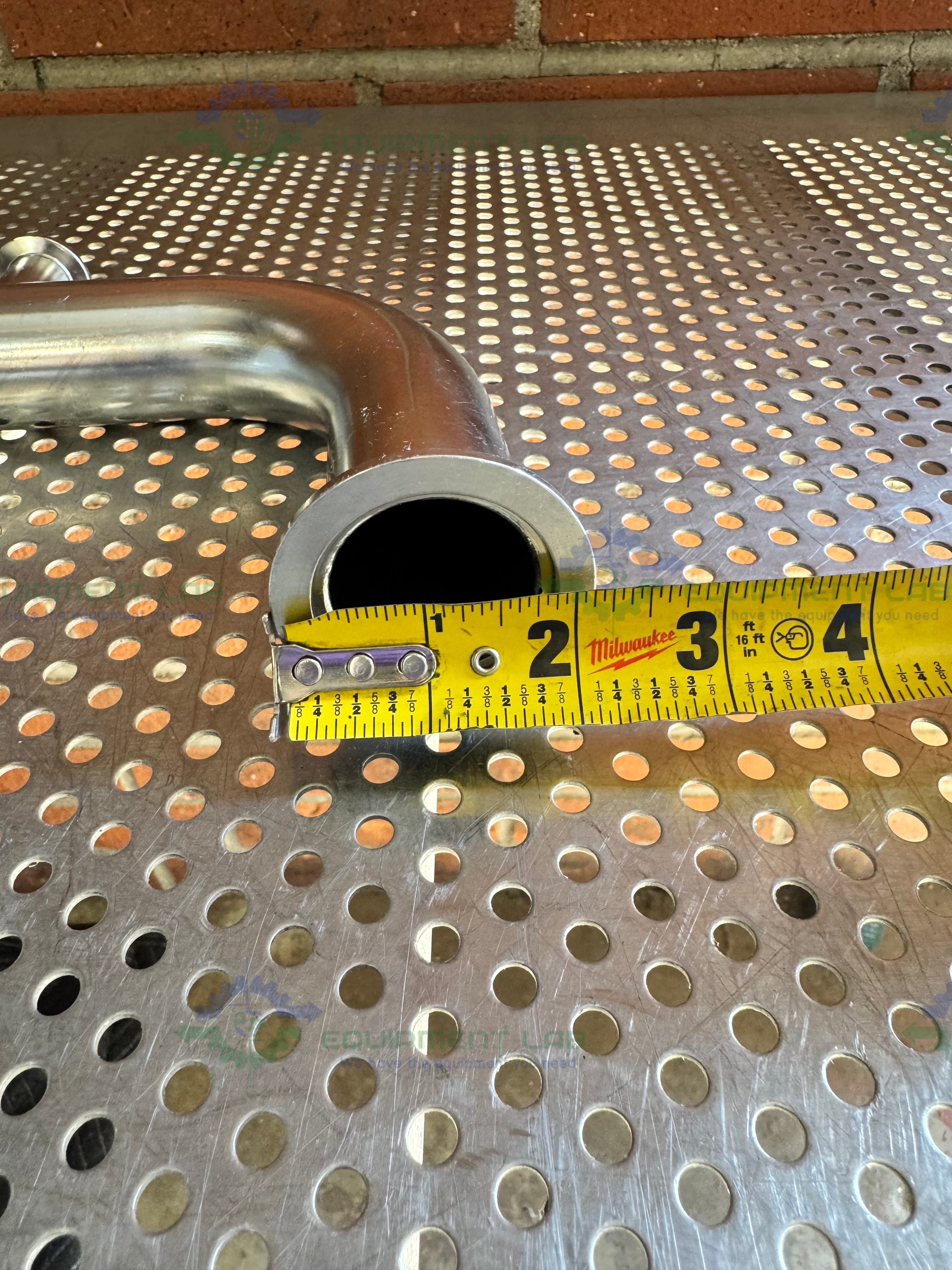 Used Stainless Steel U-Bend 3 Way Process Pipe w/ KF 40 to KF 16/10