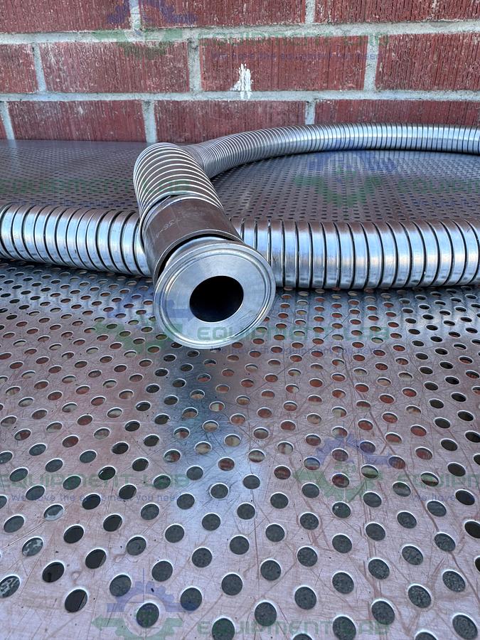 Used Williams-Carver  83" SS Reinforced Flexible Silicon Hose w/ 1" Sanitary Fittings