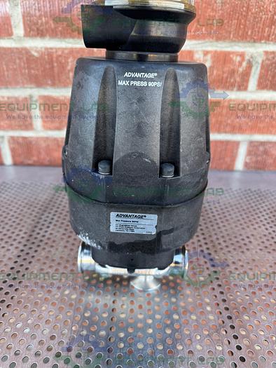 Used ITT Pure-Flo  Diaphragm Valves 90PSI  3 Way Valve w/ 1" to 1/2" Sanitary Fitting