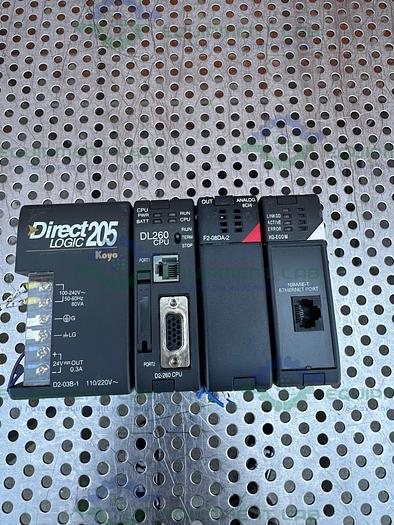 Used Automation Direct Logic 205 Koyo w/ DL260 CPU, H2-ECO M, F2-08DA-2 Modules