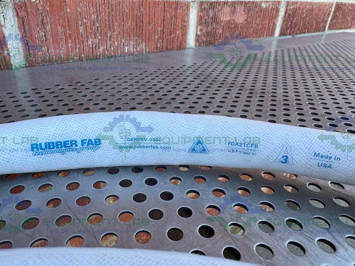 Used Rubber Fab 08RFSV-0500 Silicone Hose 144" w/ 1/2" Sanitary Fitting
