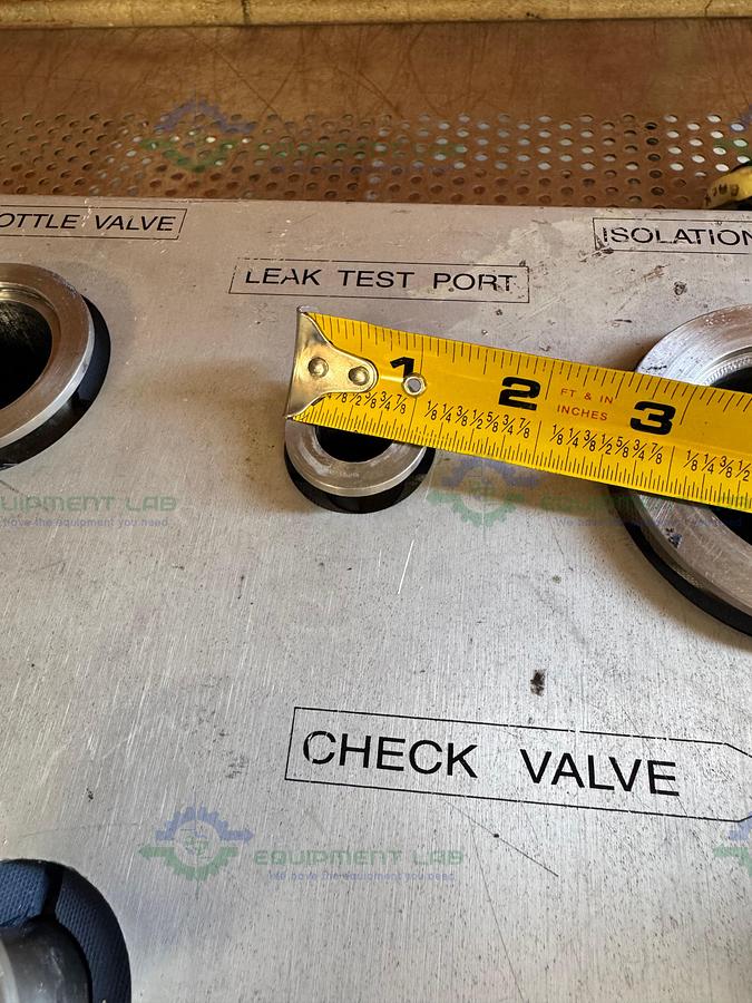 Used Custom Built Vacuum Gas Handling Manifold w/ Leak Test Port