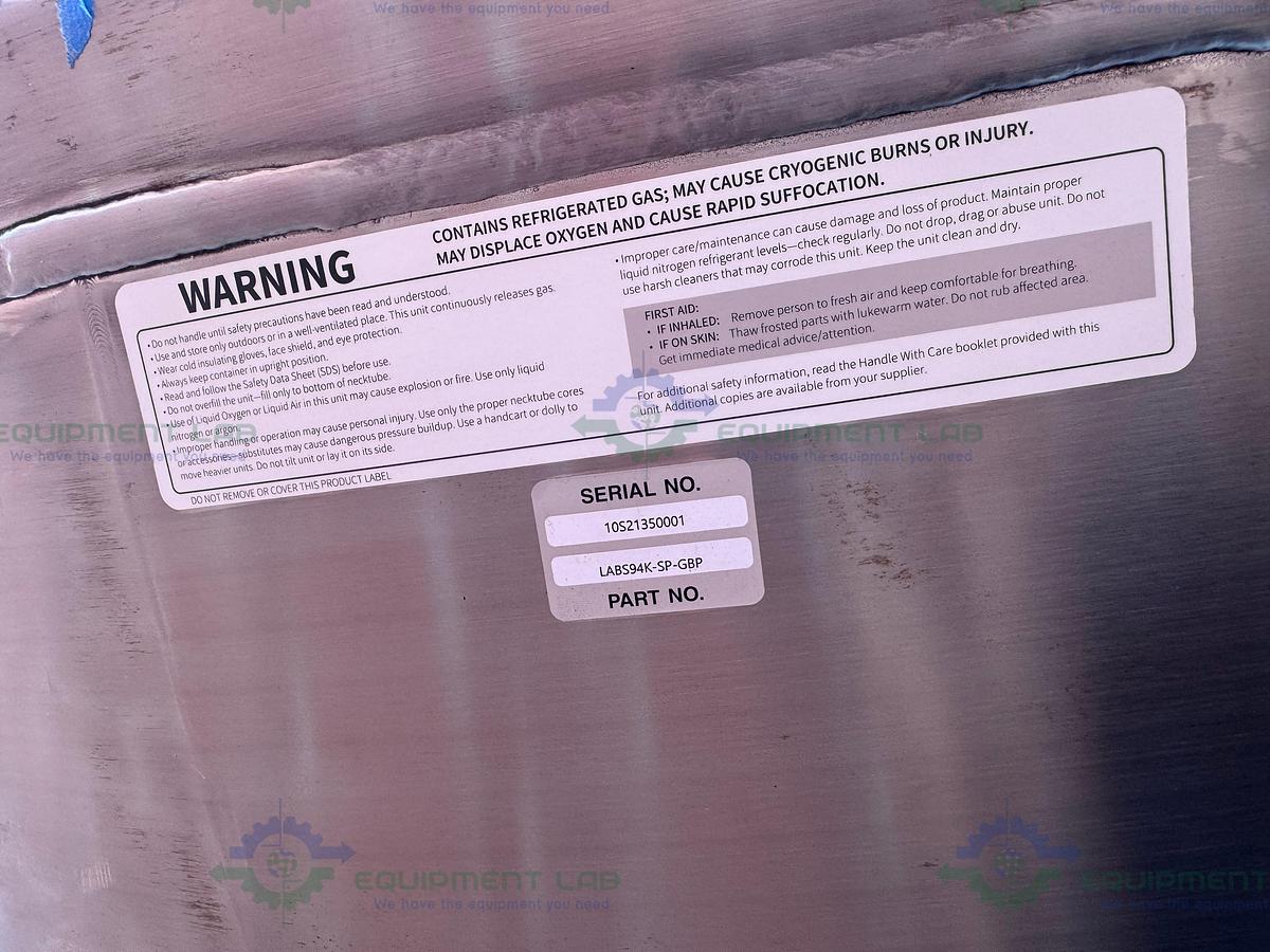 Used Worthington Industries LABS-94K  Liquid Nitrogen Cryogenic Storage Tank