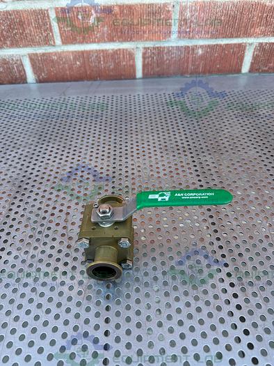 Used A&N Corporation C1100-QF25 Brass Ball Valve 1x10-8 torr w/ 1" Sanitary Fitting