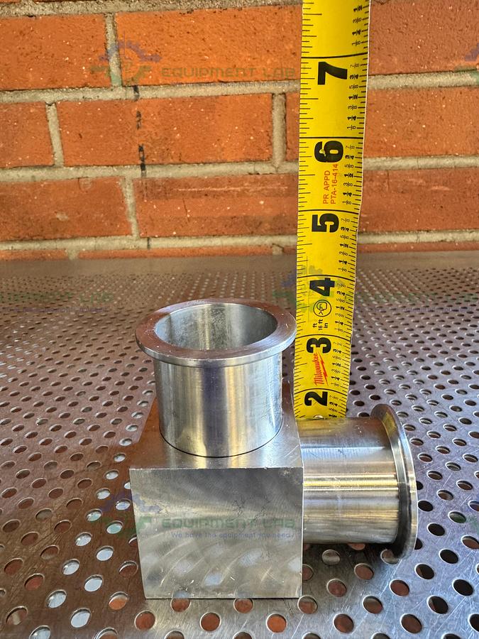 Used 3 Way Stainless Steel Vacuum Fitting w/ KF 40 Fitting