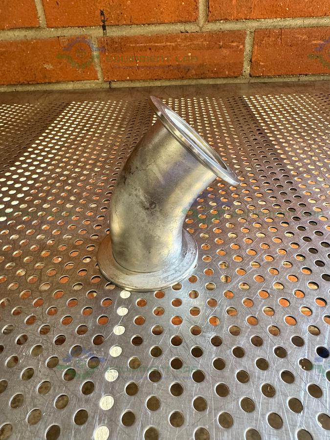 Used Stainless Steel 45 Degree KF 50 Elbow Nipple Vacuum Fitting