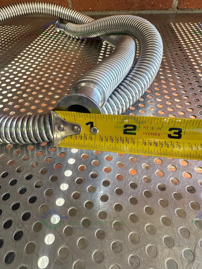 Used Stainless Steel Bellows Flexible Vacuum Hose 60" w/ KF 16/10 Fitting