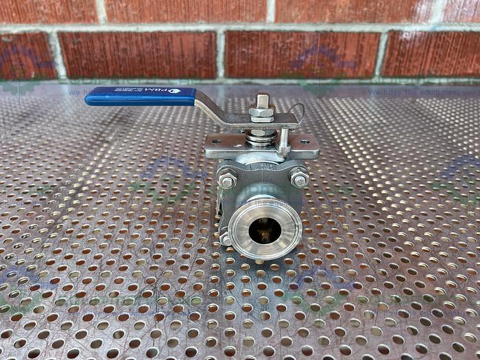 Used PBM  SIC-E5X-D-F04D Stainless Steel Ball Valve w/ 1" Sanitary Fitting