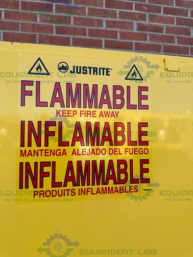 Used JustRite 45 Gallon Flammable Liquid Storage Cabinet w/ Soft Close Doors, Key