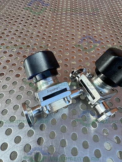 Used 2 Aquasyn 6155535 Diaphragm Valve w/ 1/2" Sanitary Fittings