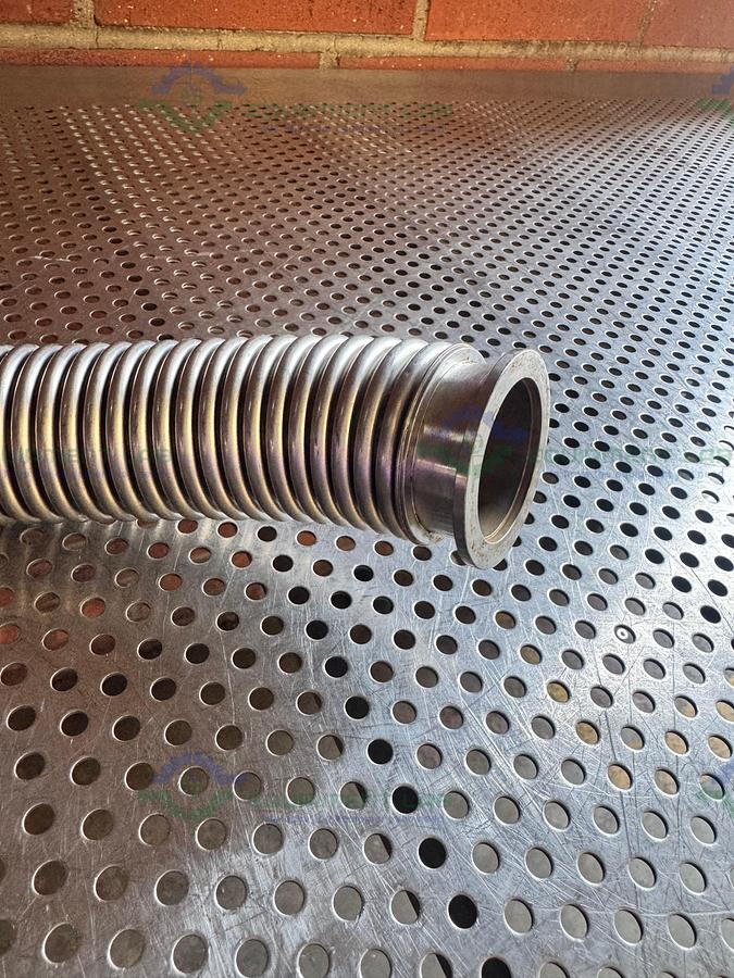 Used Stainless Steel Bellows Flexible Vacuum Hose 39" w/ KF 40 Fitting