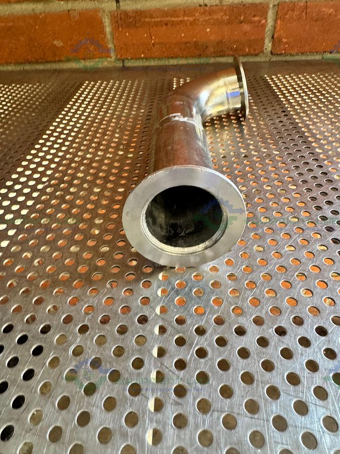 Used Stainless Steel 90 Degree KF 50 Elbow Nipple Vacuum Fitting